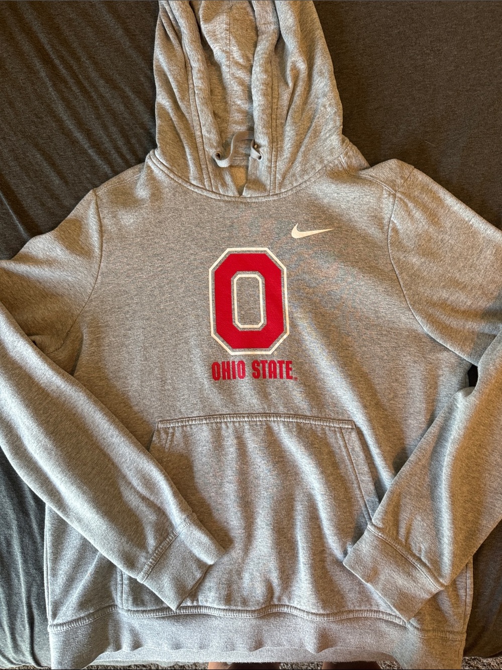 Nike Gray Hoodie with Red Ohio State O